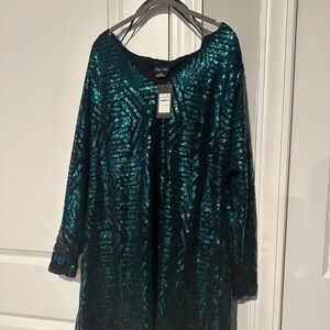 City Chic Teal Sequin Dress
